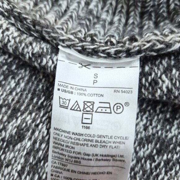 Gap Black White Open Drape Front Knit Cotton Cardigan Sweater Women's Size Small - Picture 6 of 7